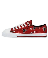 Women's Foco Red Atlanta Falcons Flower Canvas Allover Shoes