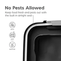 Iris 33qt + 12qt Airtight Pet Food Container Combo with Scoop, Black