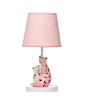 Lambs & Ivy Enchanted Safari Pink Leopard Lamp with Shade & Bulb