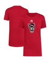 Big Boys adidas Red Nc State Wolfpack 2023 Sideline Locker Room Logo Fresh T-shirt
