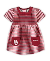 Girls Toddler Crimson Oklahoma Sooners Striped Dress with Pockets