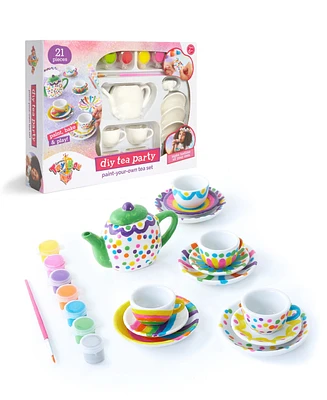 Geoffrey's Toy Box Diy Tea Party Paint-Your-Own 21 Pieces Tea Set, Created for Macy's