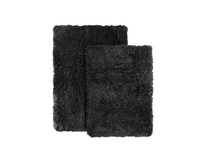 2 Piece Ultra Soft Non Slip Shaggy Bath Rug - Small & Medium