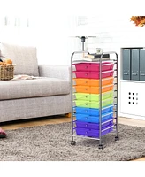 10 Drawer Rolling Storage Cart Scrapbook Paper Office School Organizer