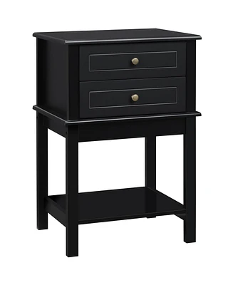 Homcom Modern Accent Side Table, End Table with Drawer and Shelf