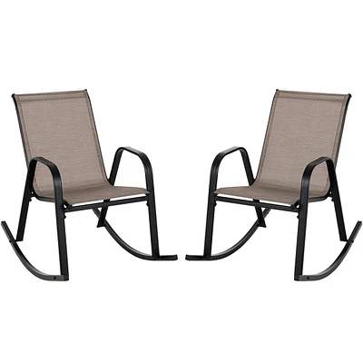 4 Pcs Patio Rocking Chair Heavy-Duty Metal Rocker Outdoor Anti-Slip