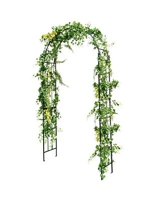 Garden Arch Arbor Trellis Pergola 7.5 ft Metal Archway for Climbing Plants Party