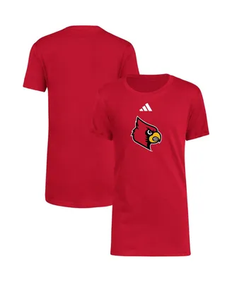 Big Boys adidas Red Louisville Cardinals 2023 Sideline Locker Room Logo Fresh T-shirt