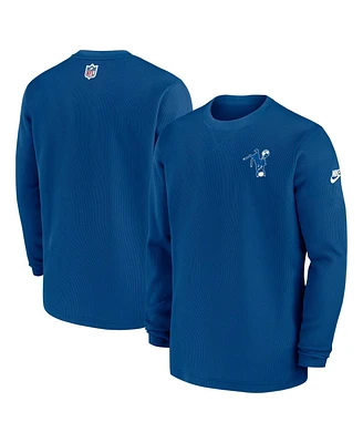 Men's Nike Blue Indianapolis Colts Indiana Nights Alternate Heavy Brushed Waffle Long Sleeve Top