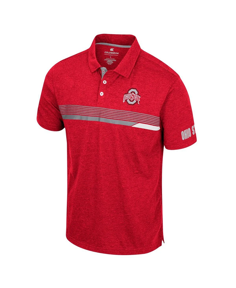 Men's Colosseum Scarlet Ohio State Buckeyes No Problemo Polo Shirt