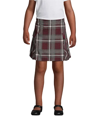 Lands' End School Uniform Girls Child Side Pleat Plaid Skort Above the Knee