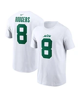Big Boys Nike Aaron Rodgers White New York Jets Legacy Player Name and Number T-shirt