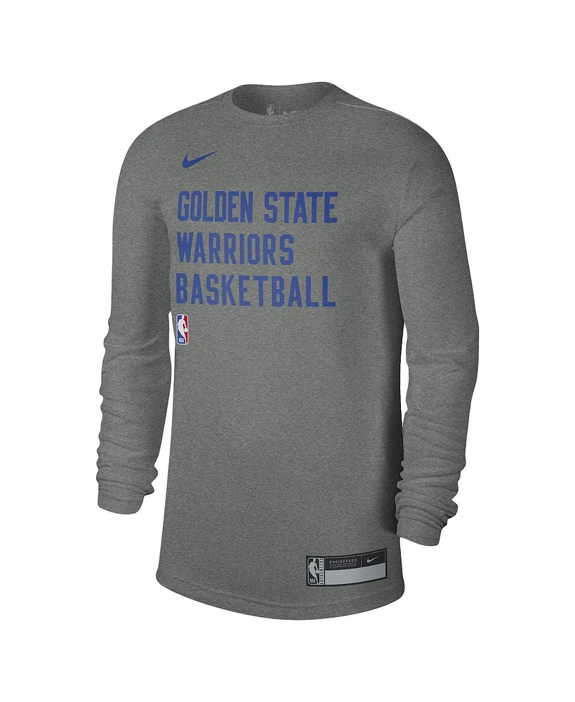 Men's and Women's Nike Heather Gray Golden State Warriors 2023 Legend On-Court Practice long sleeve