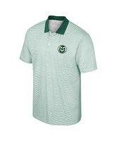 Men's Colosseum White Colorado State Rams Print Stripe Polo Shirt