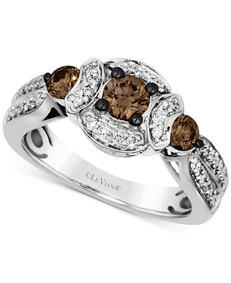 Le Vian Chocolate Diamond & Nude Diamond Ring (5/8 ct. t.w.) in 14k White Gold