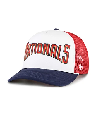 Men's '47 Brand White Washington Nationals Foam Front Script Trucker Snapback Hat