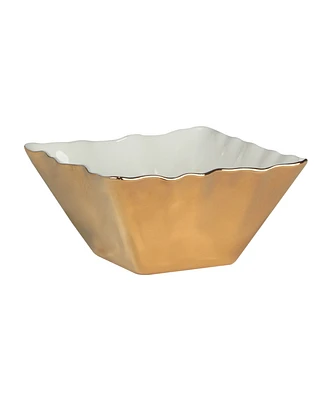 Certified International Gold-Silver Tone Coast Square Snack Bowls Set of 4