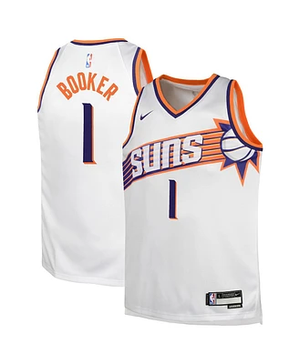 Big Boys Nike Devin Booker White Phoenix Suns Swingman Jersey - Association