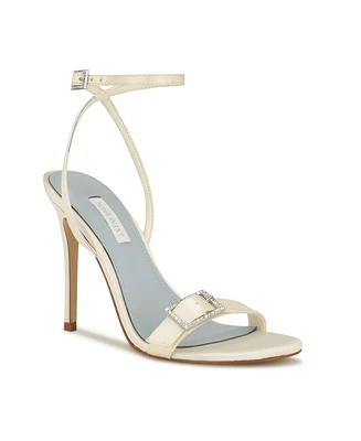 Nine West Women's Moras Bridal Embellished Strappy Stiletto Sandals