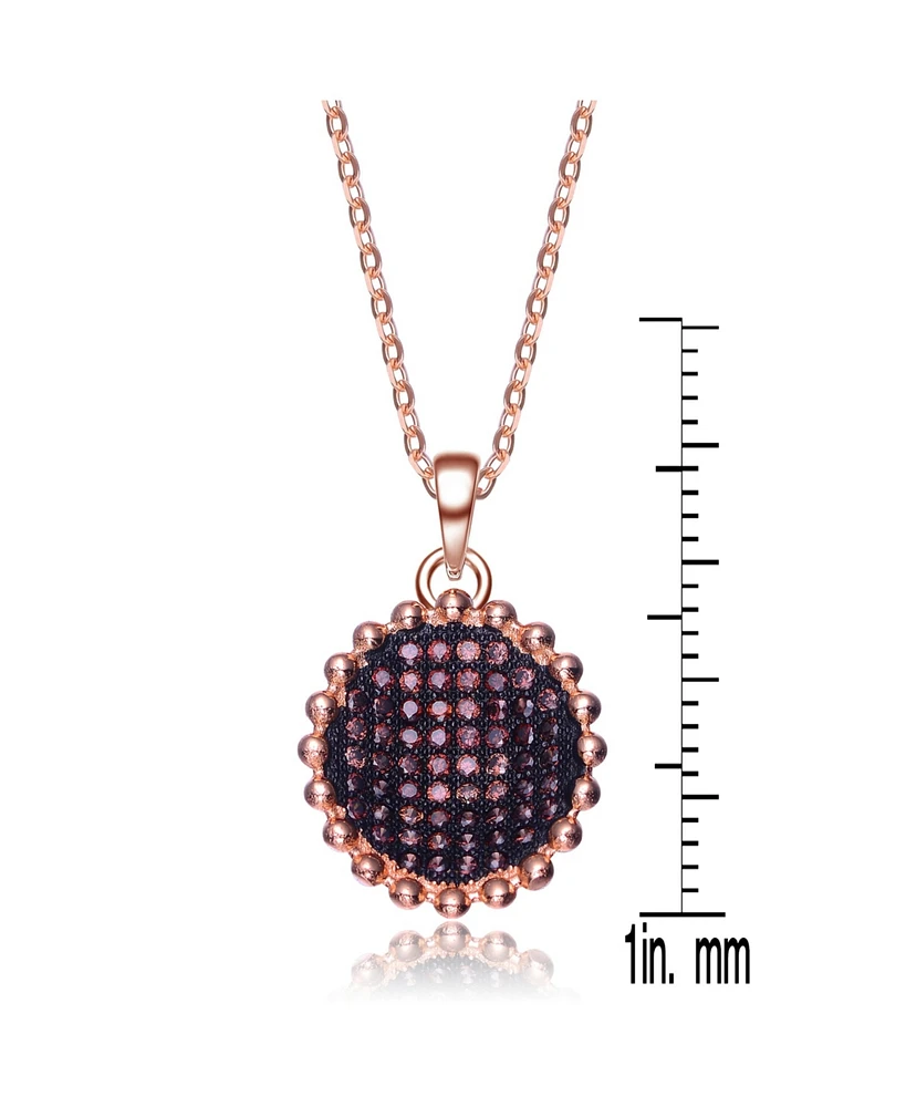 Sterling Silver Cubic Zirconia Round shaped Pendant