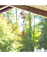 33" Long Purple Butterfly Wind Chime with Copper Gem