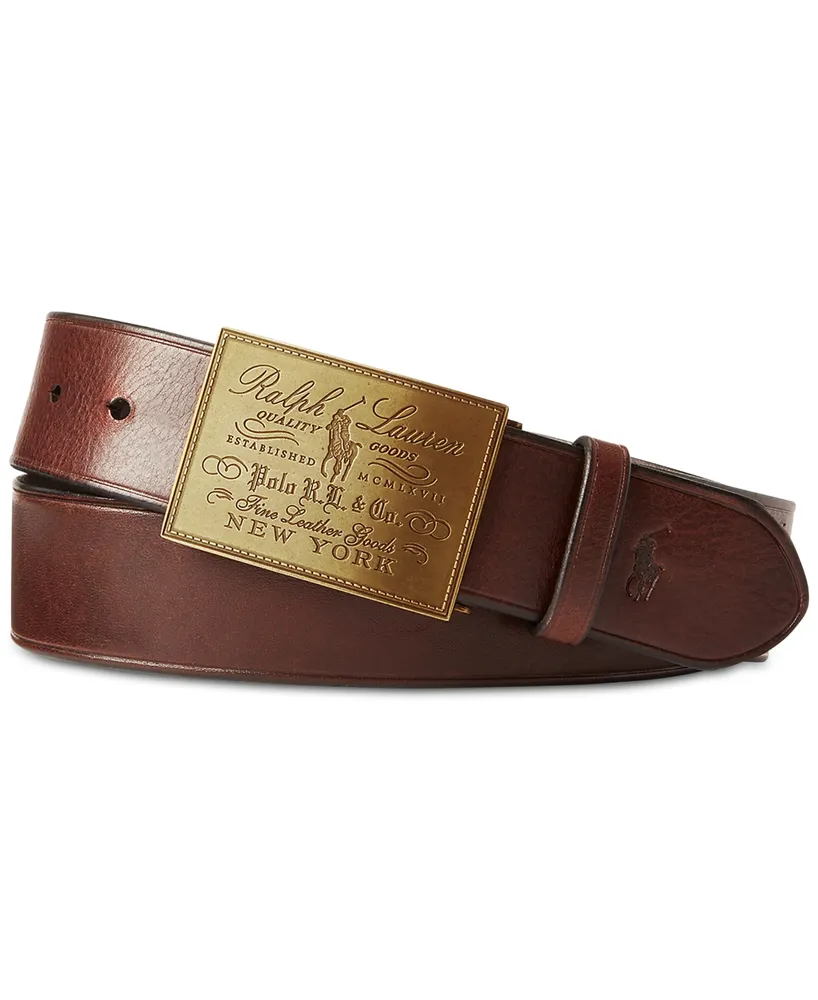 Polo Ralph Lauren Men's Heritage Plaque-Buckle Belt