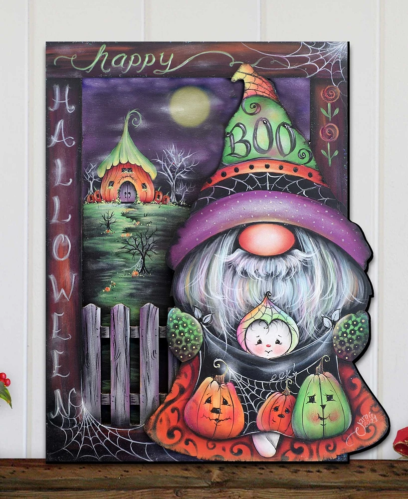 Designocracy Holiday Door Decor Wooden Wall Decor Boo Gnome J. Mills-Price