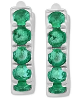 Effy Emerald Small Huggie Hoop Earrings (1/4 ct. t.w.) Sterling Silver (Also Sapphire, Ruby & Multi-Gemstone), 0.33"
