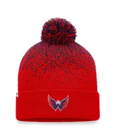 Men's Fanatics Red Washington Capitals Iconic Gradient Cuffed Knit Hat with Pom