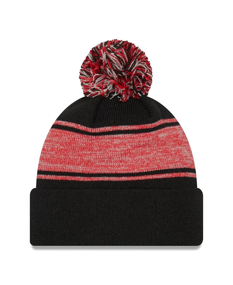 Men's New Era Black Toronto Raptors Chilled Cuffed Knit Hat with Pom