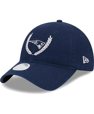 Women's New Era Navy New England Patriots Leaves 9TWENTY Adjustable Hat