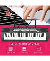 Sugift 61 Keys Electric Piano Keyboard with Microphone