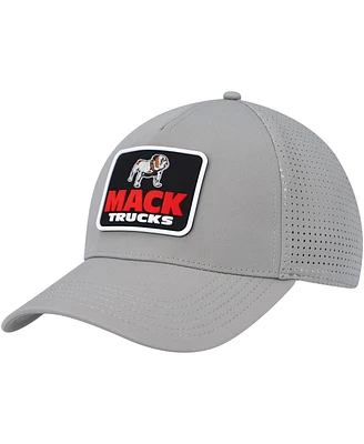 Men's American Needle Gray Mack Trucks Super Tech Valin Trucker Snapback Hat