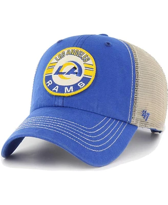 Men's '47 Brand Royal, Natural Los Angeles Rams Notch Trucker Clean Up Adjustable Hat