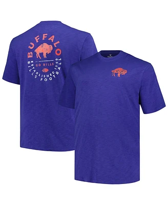 Men's Profile Royal Buffalo Bills Big and Tall Two-Hit Throwback T-shirt