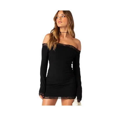 Edikted Women's Diora off shoulder mini dress