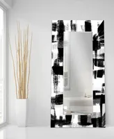 Empire Art Direct "Jam Session Ii" Rectangular Beveled Mirror on Free Floating Printed Tempered Art Glass, 72" x 36" x 0.4"
