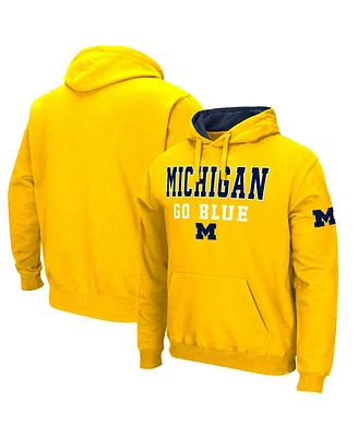 Men's Colosseum Maize Michigan Wolverines Sunrise Pullover Hoodie