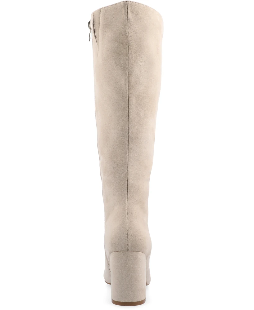 Journee Collection Women's Ameylia Wide Width Block Heel Knee High Boots