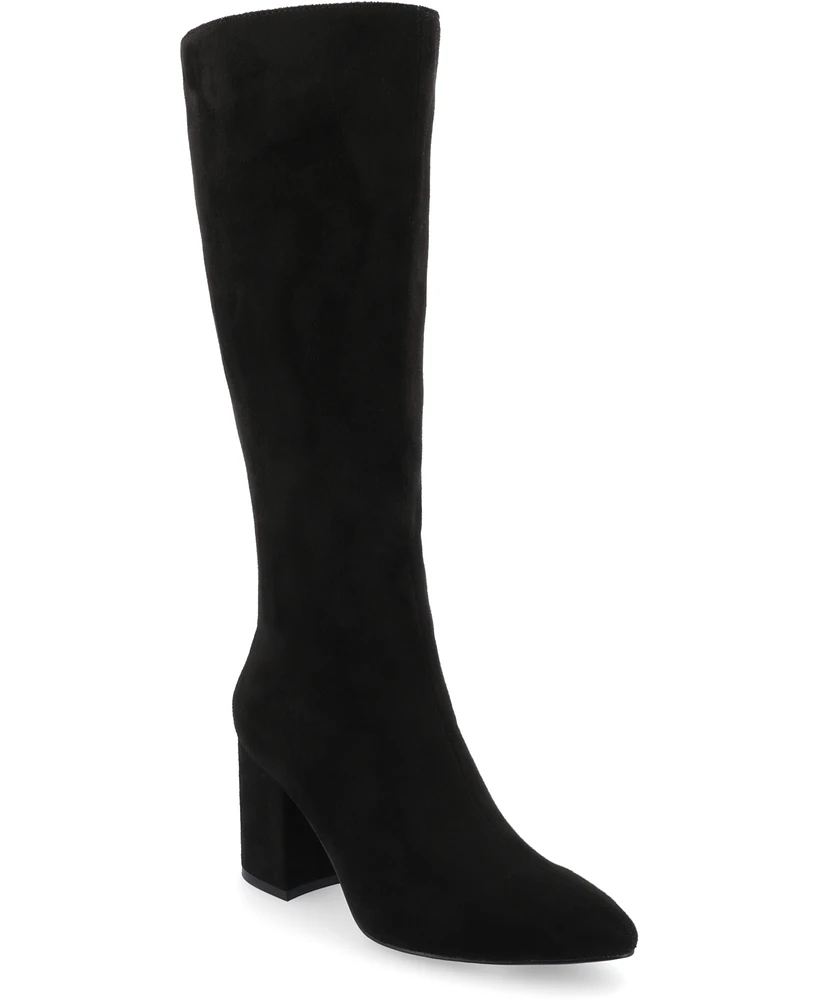 Journee Collection Women's Ameylia Block Heel Knee High Dress Boots