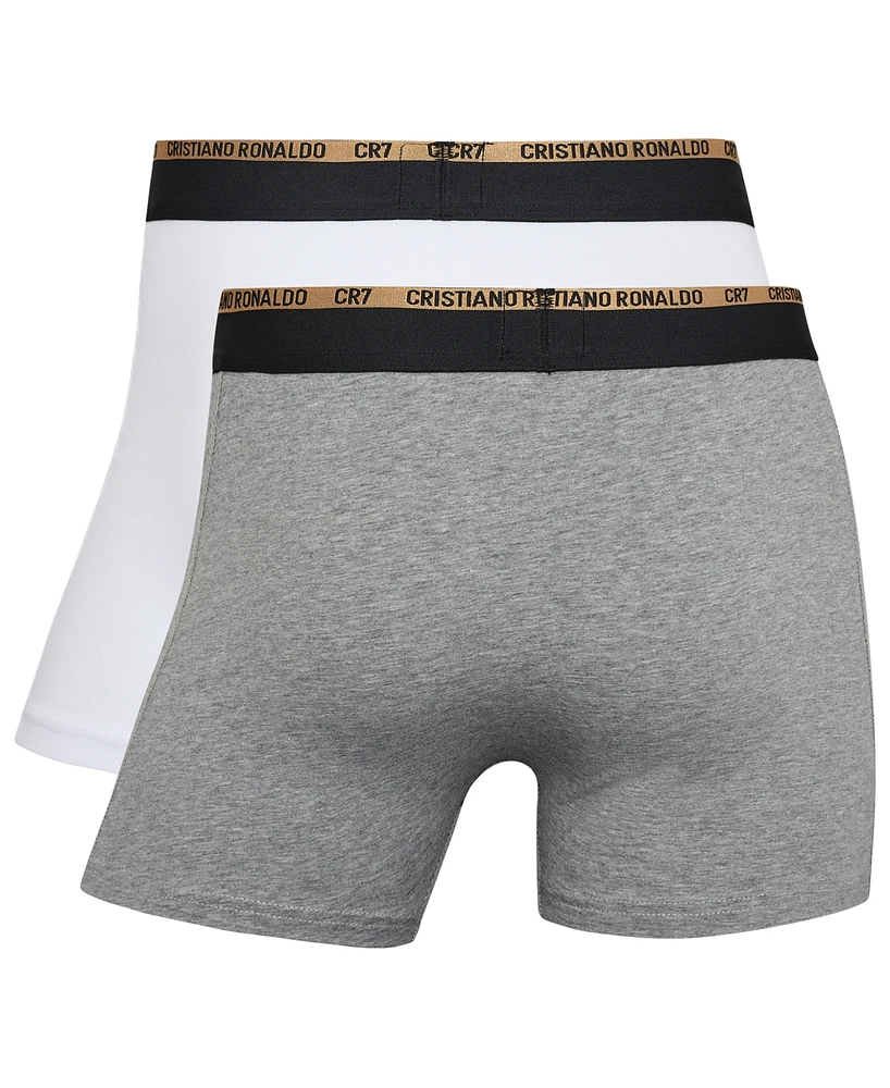 CR7 Men's Cotton Blend Comfort Waistband Trunks, Pack of 2