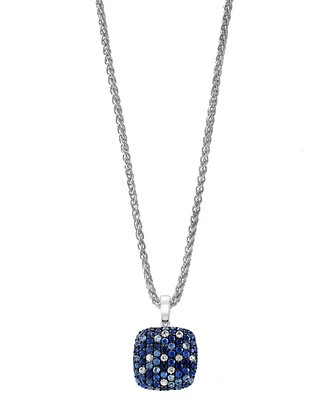 Effy Multi-Sapphire Ombre Cluster 18" Pendant Necklace (3-1/3 ct. t.w.) in Sterling Silver