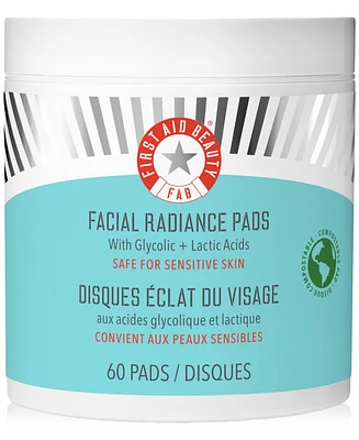 First Aid Beauty Facial Radiance Pads with Glycolic + Lactic Acids – Exfoliating Pads with Aha