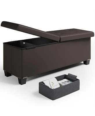 Nestl Inch Ottoman Storage Bench with Bins