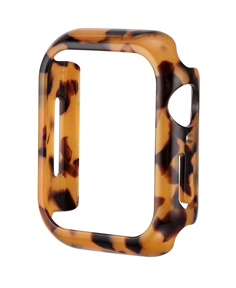 Anne Klein Women's Marbleized Tortoise Acetate Protective Case designed for Apple Watch 44mm