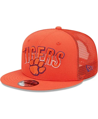 Men's New Era Orange Clemson Tigers Grade Trucker 9FIFTY Snapback Hat