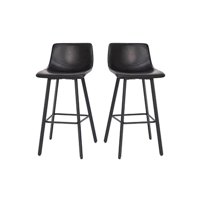 Oretha Set Of 2 Modern Upholstered Stools With Contoured