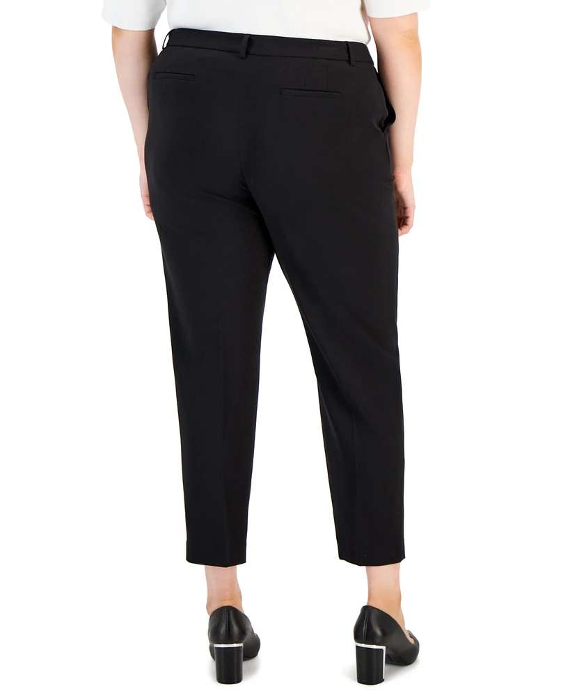 Tahari Asl Plus Shannon Mid-Rise Ankle Pants