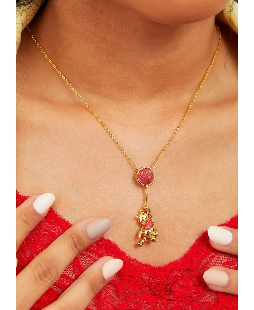 Disney Classics Winnie the Pooh Gold Plated Swinging Balloon Necklace, 18"