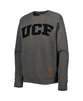 Women's Pressbox Heather Charcoal Ucf Knights Moose Quilted Pullover Sweatshirt